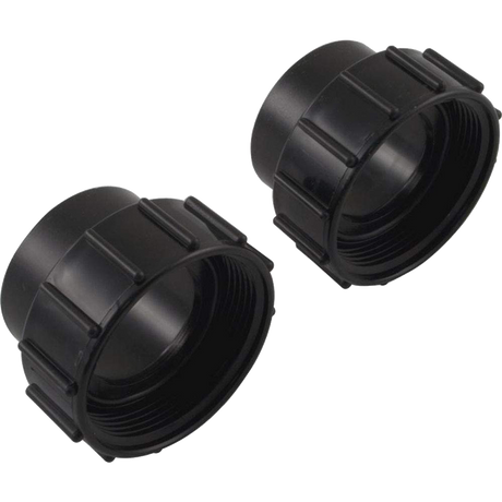 Pair of black Pentair IntelliChlor cell union fittings