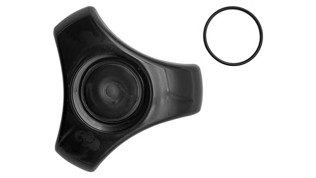 Pentair IntelliChlor Plus 60K replacement cell cap with O-ring gasket in black