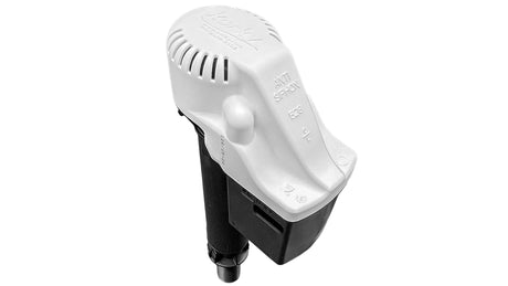Quik Water Leveler float assembly with restrictor seal, white and black plastic pool valve component