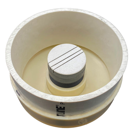 White round deck-side spa air muffler with central raised cap