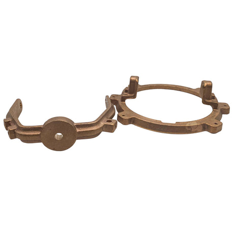 Bronze fountain light fixture and rock guard ring mounting parts