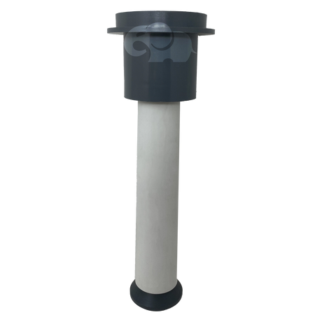 Gray bubble jet fountain internal tube assembly with dark top and bottom caps