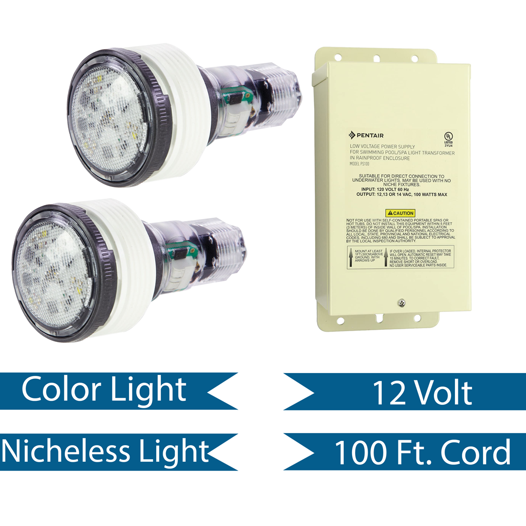 Pentair Color LED MicroBrite Light Combo Kit 100' Cord
