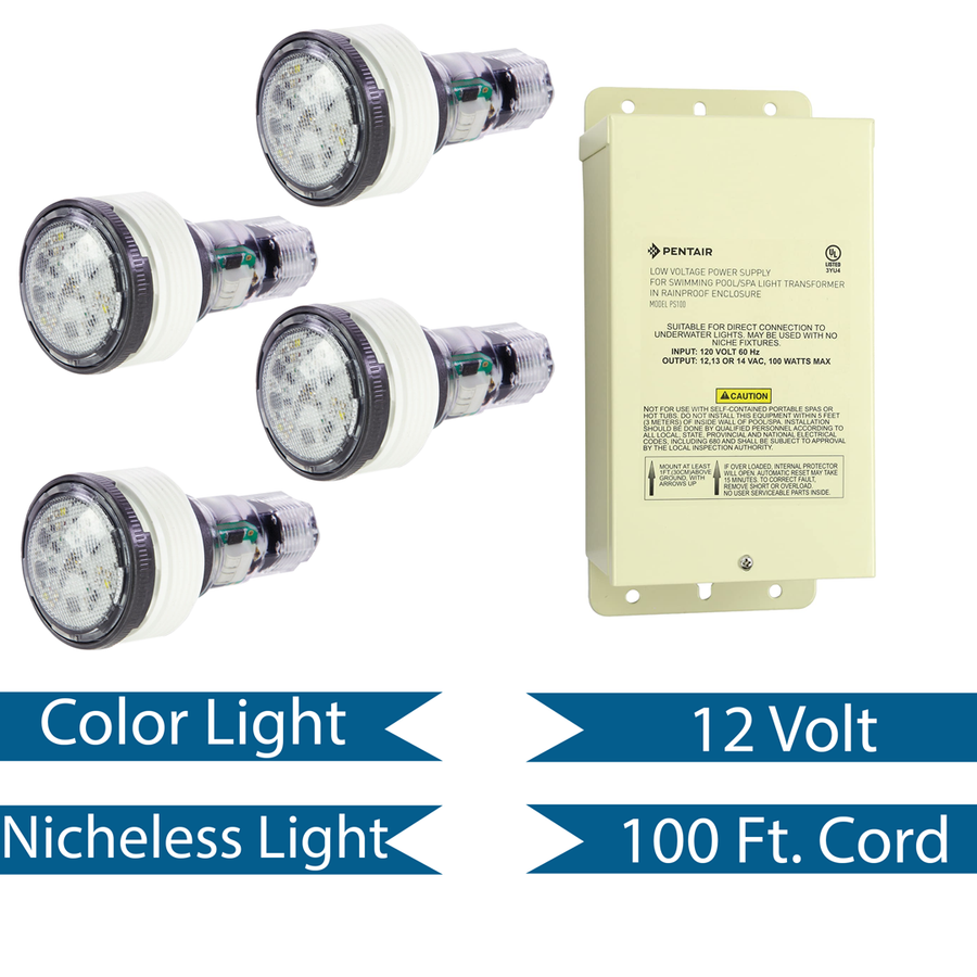 Pentair MicroBrite Color LED Light Combo Kit 100' Cord | 602133 ...