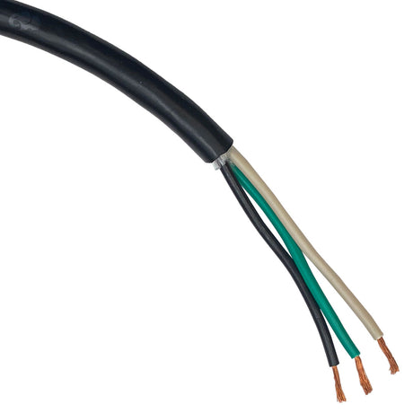 Black four-conductor cable with stripped copper wire ends for Pentair IntelliBrite spa light installation