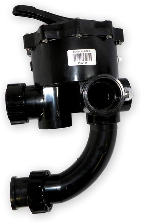 Jandy 2-inch side mount multi-port valve kit for DEL48/60 pool filters, black plastic valve assembly