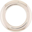 Stainless steel round face plate with central circular opening and mounting hole at top