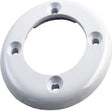 White Pentair face plate for vinyl liner pool return fitting with four screw holes