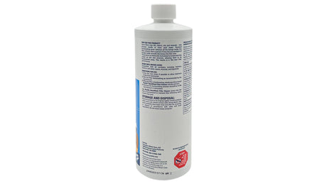 Poolife Backwash Filter Cleaner 32 fl oz bottle, back label view