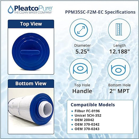 Pleatco Pacific Marquis Spas Filter Cartridge Replacement | PPM35SC-F2M-EC