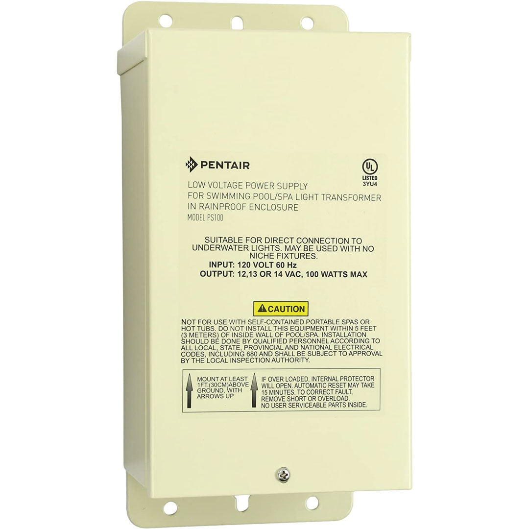 Pentair 100W 12V-14V Pool and Landscape Rated Light Transformer | 619962