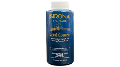 Sirona Spa Care Simply Metal Control bottle with blue label and white cap