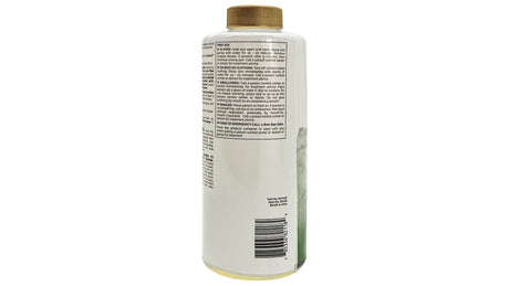 Sirona Filter Cleaner bottle with gold cap and printed safety label