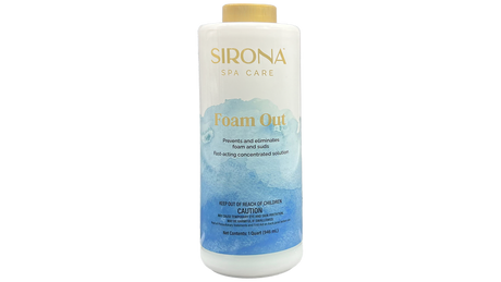Sirona Spa Care Foam Out bottle, 1 quart, with gold cap and blue label