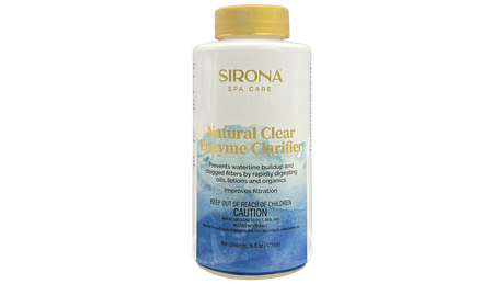 Sirona Spa Care Natural Clear Enzyme Clarifier bottle with gold cap, 16 fl oz, front label view