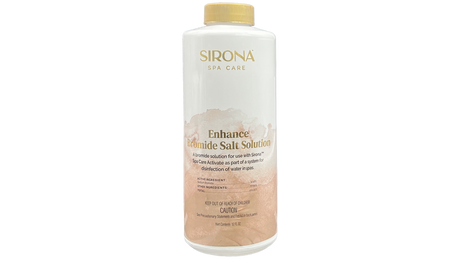 Sirona Spa Care Enhance Bromide Salt Solution bottle with gold cap, 32 fl oz