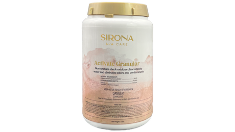 Sirona Spa Care Activate Granular 5 lb container with gold lid and label