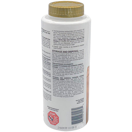 Sirona Activate Granular spa care product bottle with gold cap and safety label