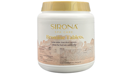 Sirona Spa Care Bromine Tablets jar with gold lid