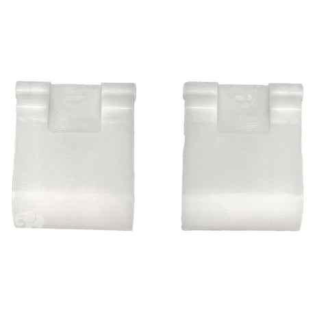 White rear skirt replacement parts for Hayward Poolvergnuegen 4-wheel pool cleaner, two pieces shown