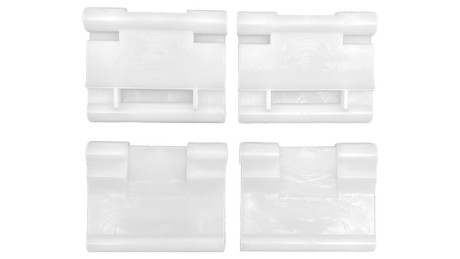 White plastic bracket set for Hayward Poolvergnuegen skirts, 4-pack