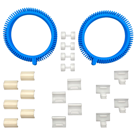 Hayward 2 WH tune-up kit with two blue vane rings and assorted replacement rollers and clips