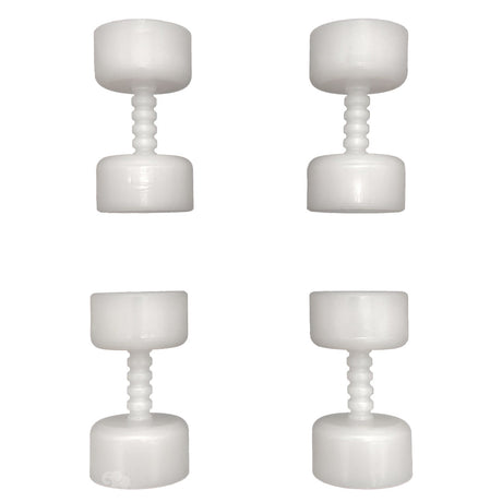 Four white plastic roller vanes for Hayward 2 WH tune-up kit, shown on a white background