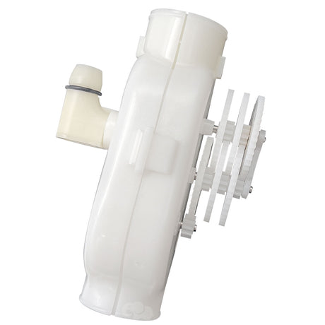 White Polaris TR36P pressure cleaner in-line back-up valve with side connector and gear assembly