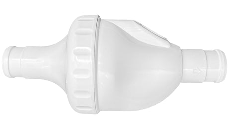 White Polaris Vac-Sweep 360 backup valve replacement part with arrow indicator