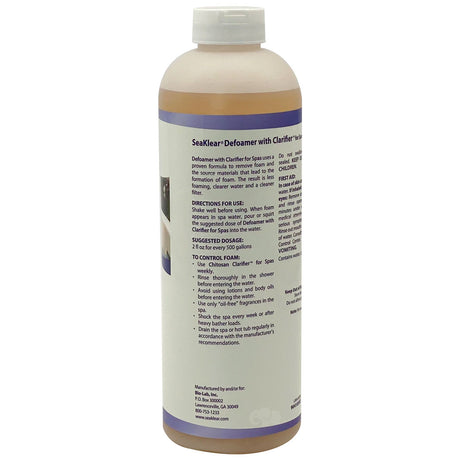 SeaKlear Defoamer with Clarifier for spas, 1-quart bottle