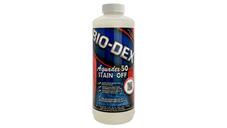 Bio-Dex Aquadex 50 Stain-Off 32 oz bottle for removing pool stains