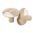 Saftron beige pool rail anchor socket cover with round cap and stem.