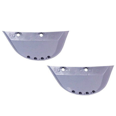 Two gray Hayward PoolVac/Navigator V-Flex replacement wings on a white background