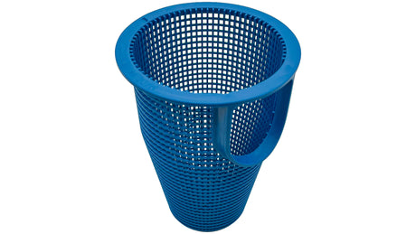 Blue Pentair Whisperflo pool pump strainer basket with handle