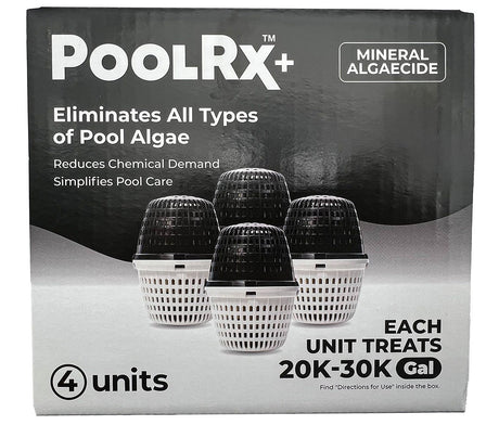 PoolRX+ mineral algaecide spa unit, 4-pack, treats 20K-30K gallons each