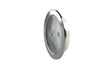 GalaxyBrite RGBW pool light fixture with stainless steel trim, shown in a side view on a white background.