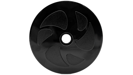 Black replacement wheel with textured grip pads and center mounting hole