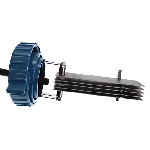 CMP PowerClean salt chlorine generator cell with blue threaded end cap and electrode assembly