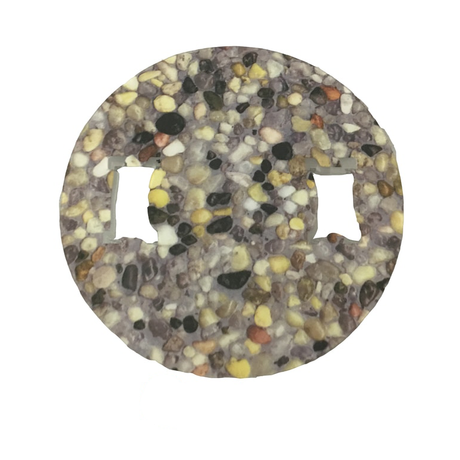 Round speckled pebble-print cap with two rectangular side openings