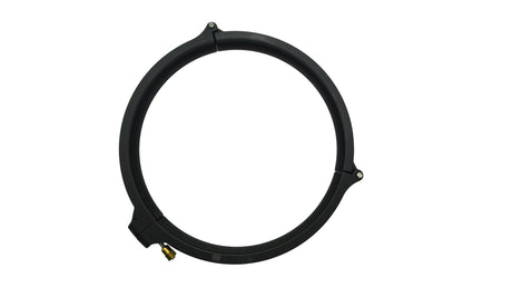 Black segmented clamp assembly ring with brass fitting