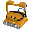 Dolphin Wave 80 robotic pool cleaner with yellow body and front cleaning brushes