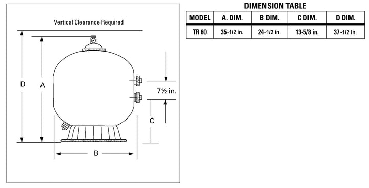 Pentair Triton II Side Mount Filter TR60 diagram