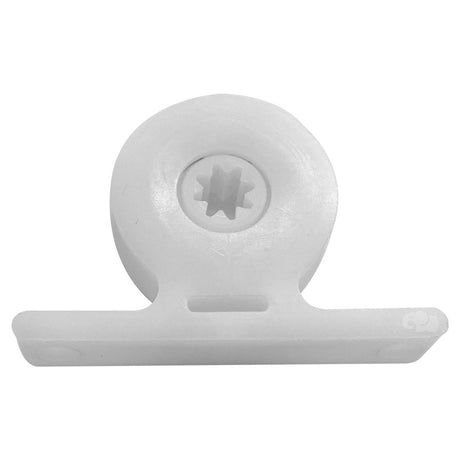 Grey plastic turbine bearing for Pentair Kreepy Krauly Legend vacuum, single piece on white background