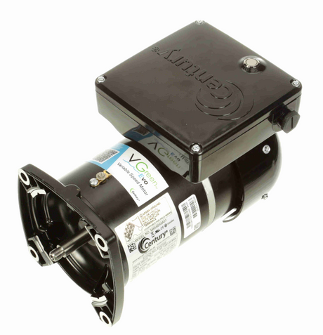 CENTURY Vgreen variable speed pool pump motor with control box, black 48Y TEFC 1.3HP unit