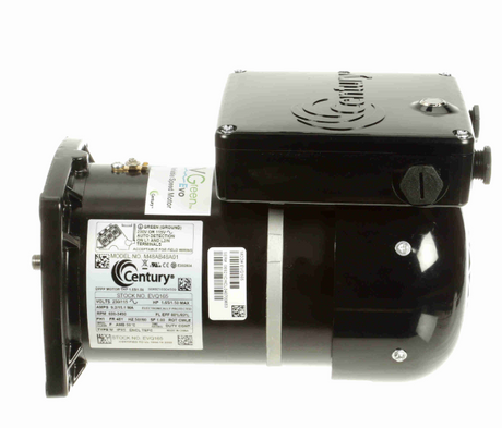 Century Vgreen variable speed pool pump motor, black 48Y TEFC motor with mounted control box