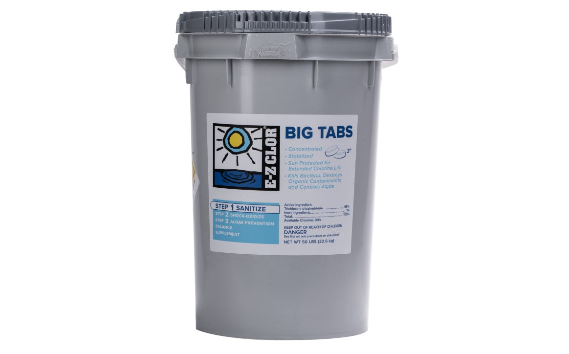 EZ-Chlor 50lb Bucket of Tabs - 3" | EZC-50-3550