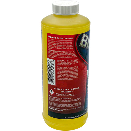 Bio-Dex M2000 Filter Cleaner yellow bottle with white cap
