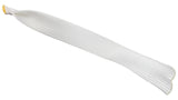 White woven flex air relief assembly with yellow ends, shown on a white background
