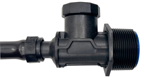 Black Polaris pressure cleaner feed hose assembly with UWF threaded connector
