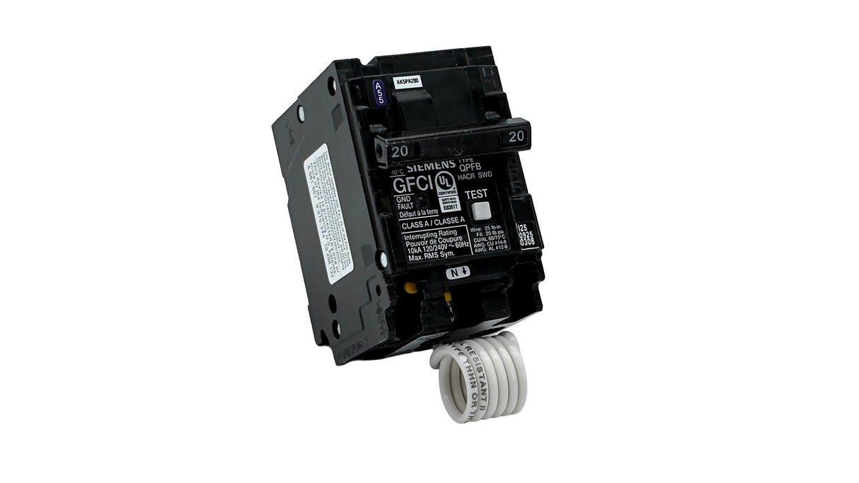 Siemens 2 Pole, 20Amp GFCI Breaker | Q220GF